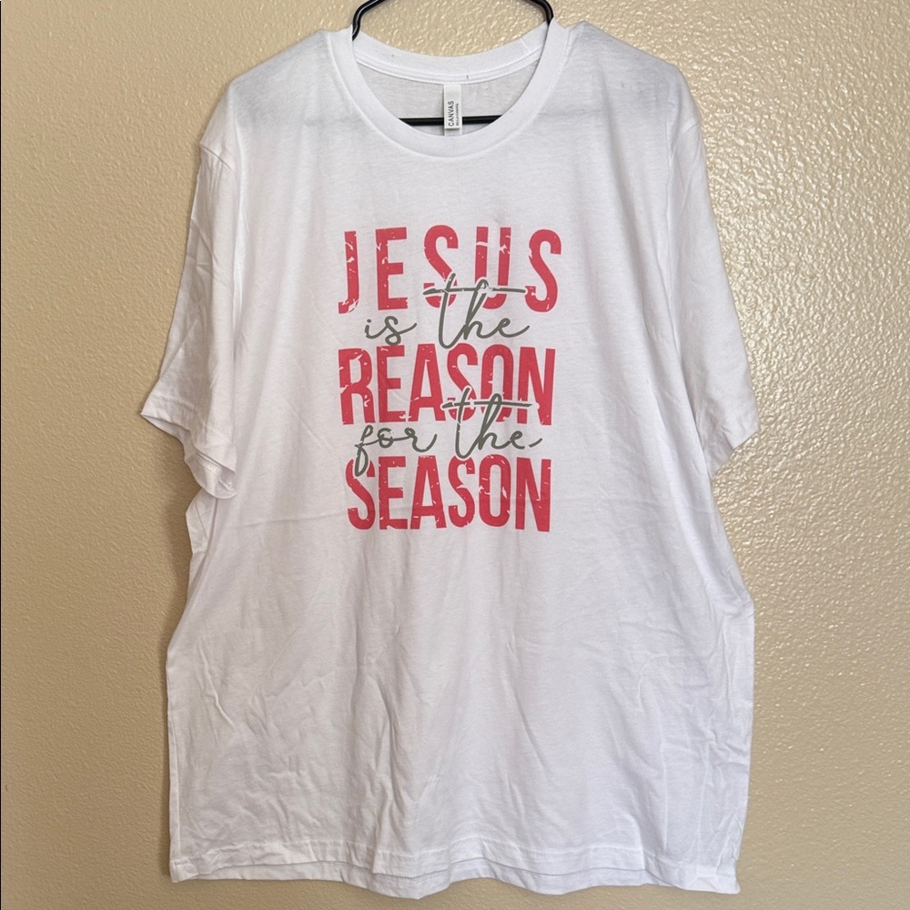 Bella Canvas Classic White Christmas Tee Size 2XL